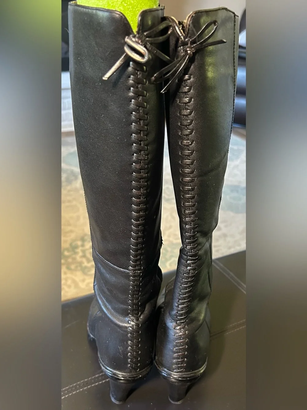 Women's Sofft Black Knee-High Leather Boots Size 7 M